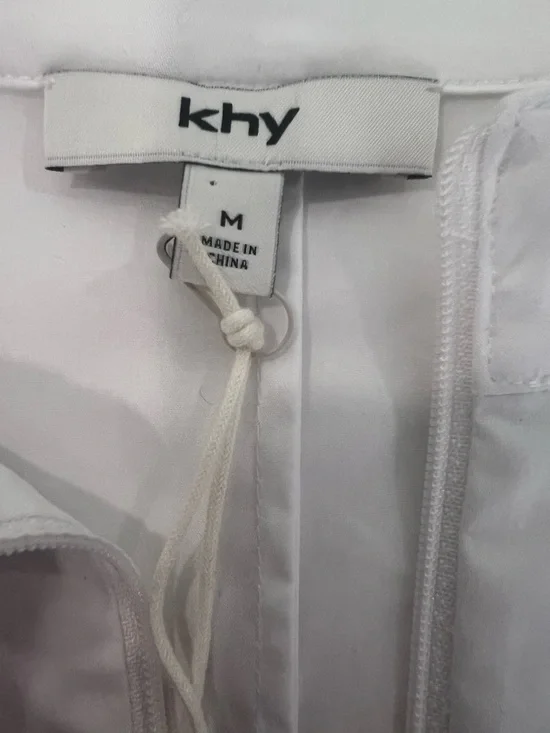 Khy White Zip-Front Fitted Button-Down Shirt - Picture 2 of 5